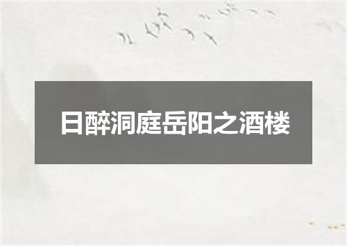 日醉洞庭岳阳之酒楼