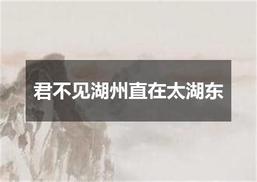 君不见湖州直在太湖东