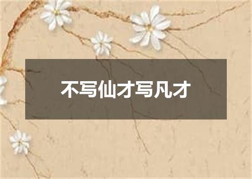 不写仙才写凡才