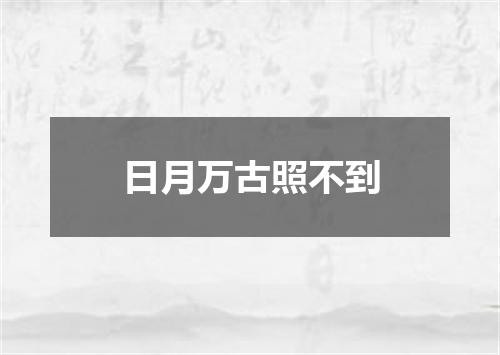 日月万古照不到