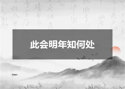 此会明年知何处