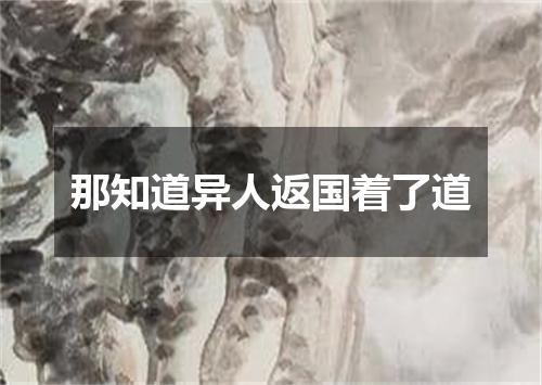 那知道异人返国着了道