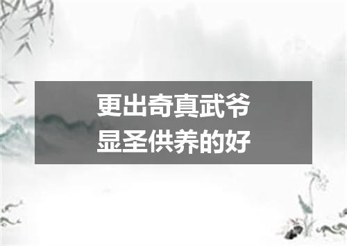 更出奇真武爷显圣供养的好
