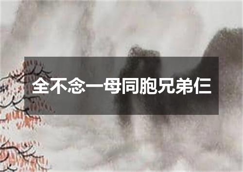 全不念一母同胞兄弟仨