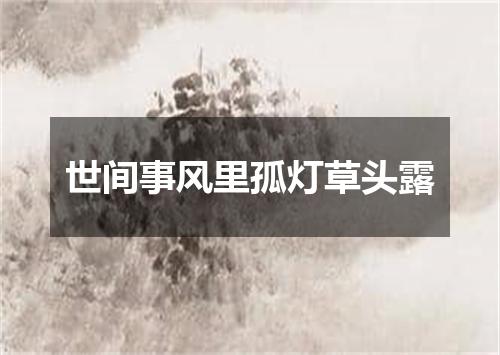 世间事风里孤灯草头露