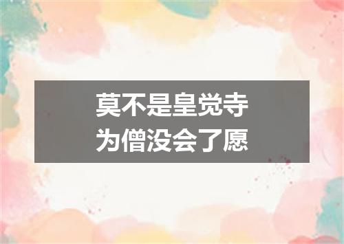 莫不是皇觉寺为僧没会了愿