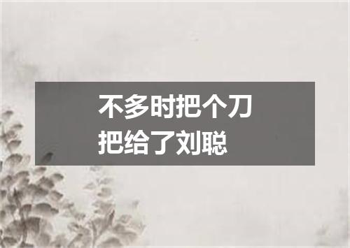 不多时把个刀把给了刘聪