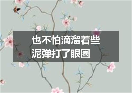 也不怕滴溜着些泥弹打了眼圈