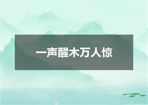 一声醒木万人惊