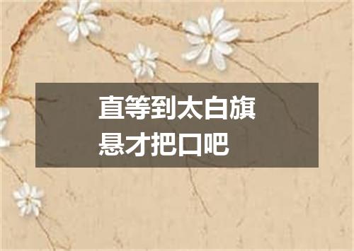直等到太白旗悬才把口吧