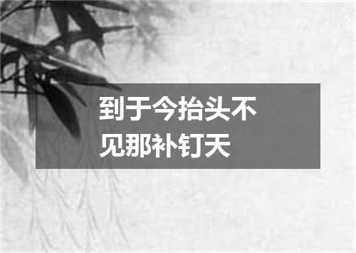 到于今抬头不见那补钉天