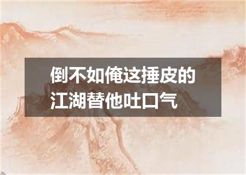 倒不如俺这捶皮的江湖替他吐口气