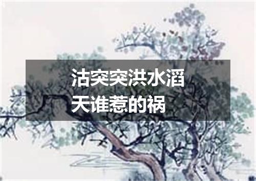 沽突突洪水滔天谁惹的祸