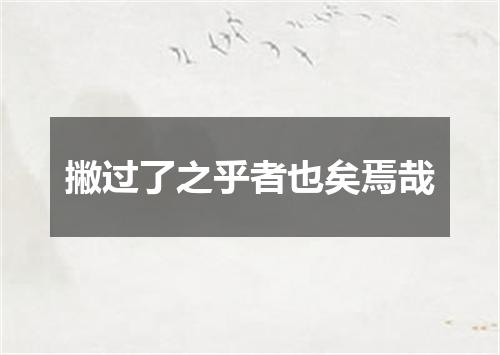 撇过了之乎者也矣焉哉