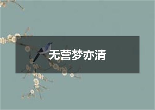 无营梦亦清