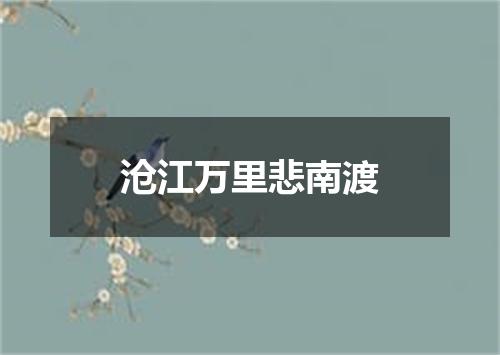 沧江万里悲南渡