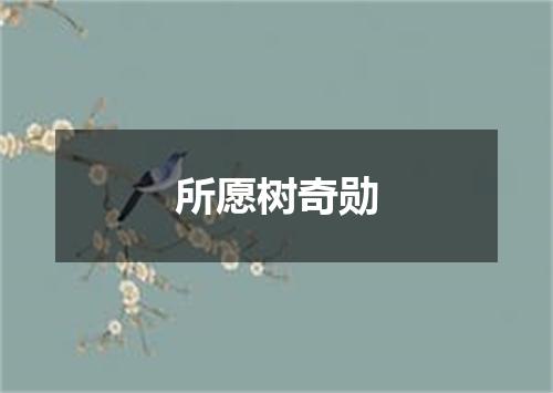 所愿树奇勋