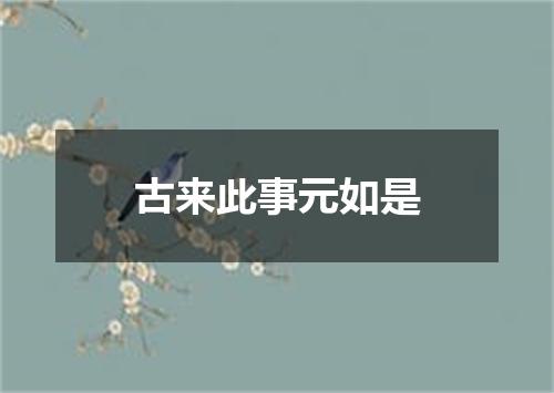 古来此事元如是
