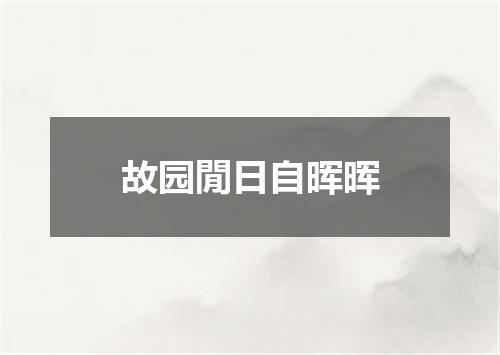 故园閒日自晖晖