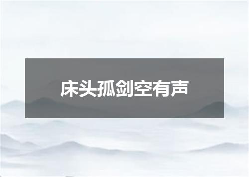 床头孤剑空有声