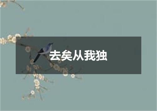 去矣从我独