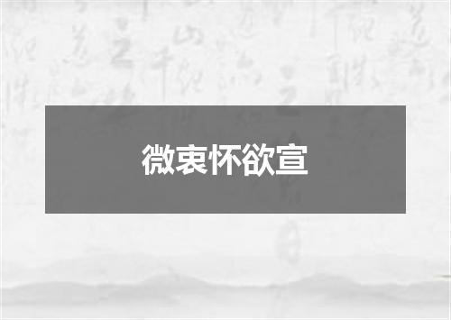 微衷怀欲宣
