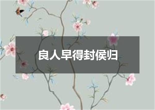 良人早得封侯归