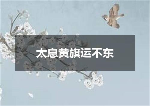 太息黄旗运不东