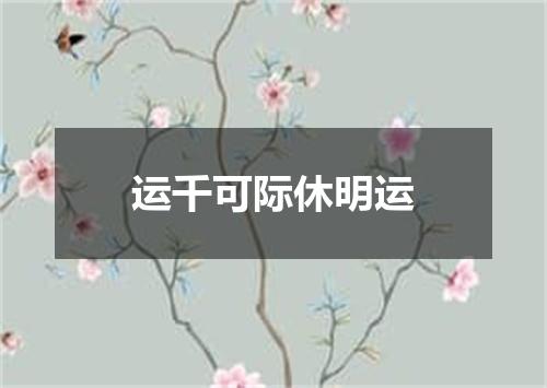 运千可际休明运