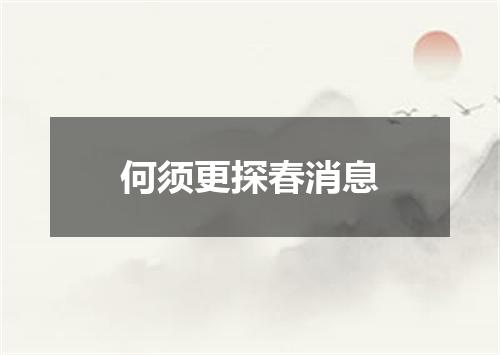 何须更探春消息