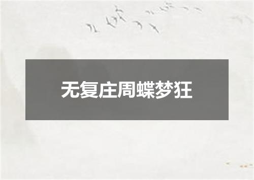 无复庄周蝶梦狂