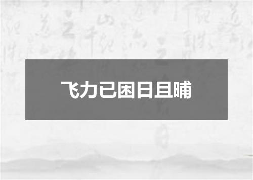 飞力已困日且晡