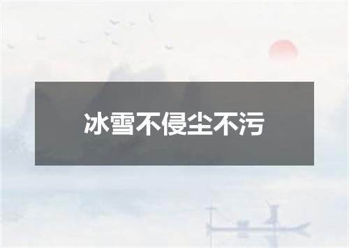 冰雪不侵尘不污