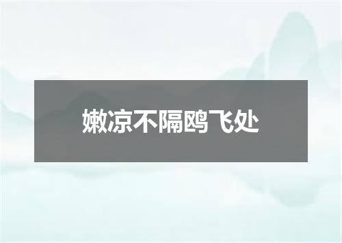 嫩凉不隔鸥飞处