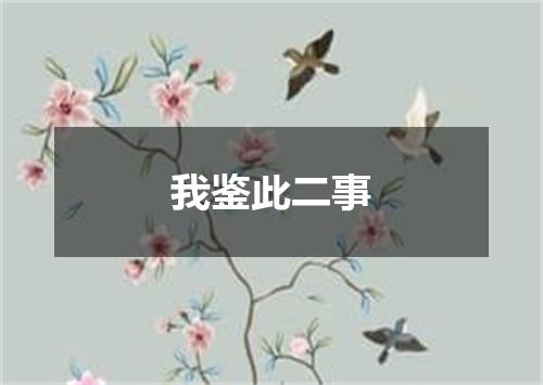 我鉴此二事