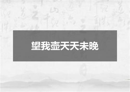 望我壶天天未晚