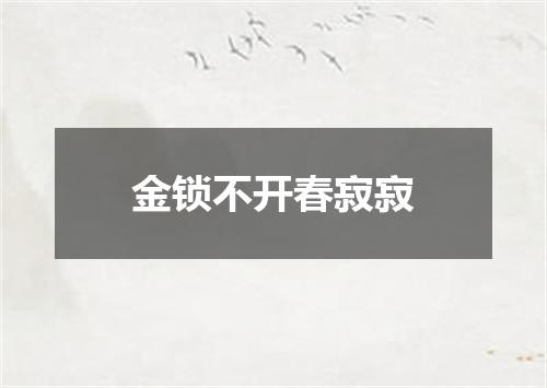 金锁不开春寂寂