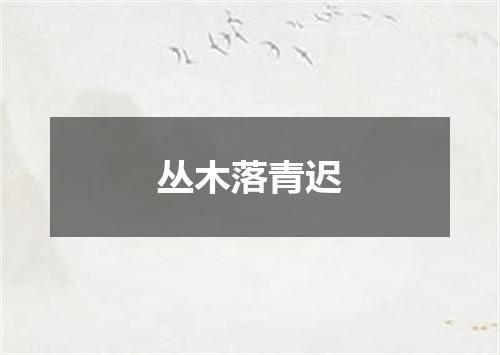 丛木落青迟