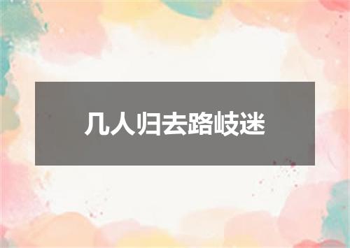 几人归去路岐迷
