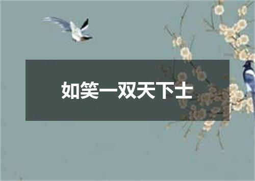 如笑一双天下士