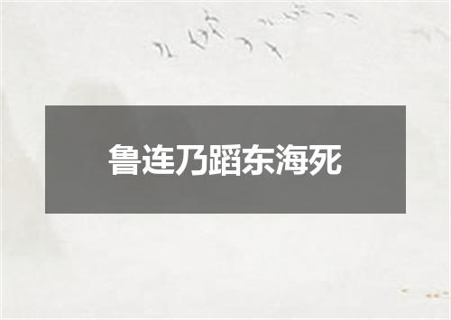 鲁连乃蹈东海死