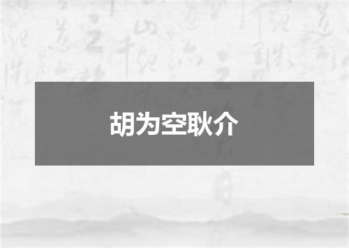 胡为空耿介