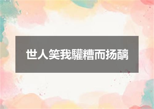 世人笑我驩糟而扬醨