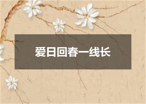爱日回春一线长