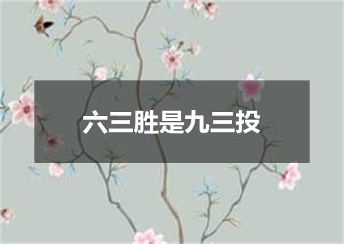 六三胜是九三投