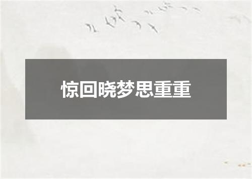 惊回晓梦思重重