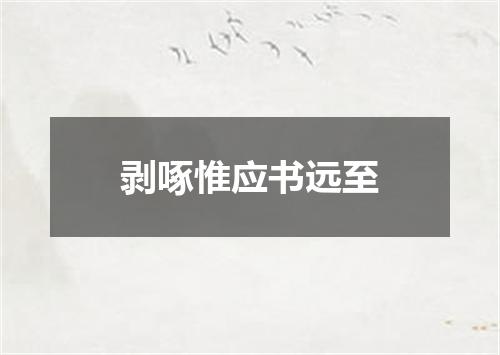 剥啄惟应书远至