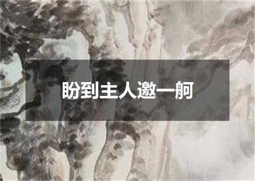 盼到主人邀一舸