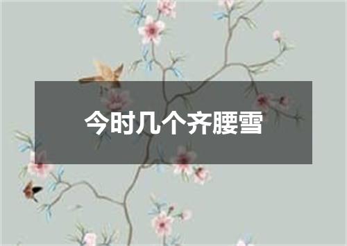 今时几个齐腰雪
