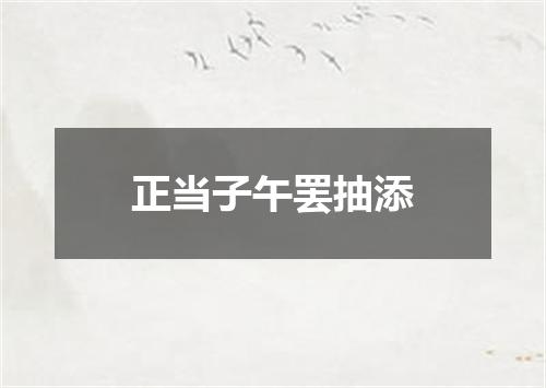 正当子午罢抽添